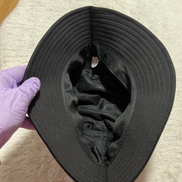 Black Fabric Bucket Hat With Chain Bling Size 58 - Picture 5 of 6
